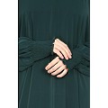 Premium Firdaus Loose Fit abaya with Ruffled Sleeves - Bottle Green Premium Firdaus Loose Fit abaya with Ruffled Sleeves - Bottle Green